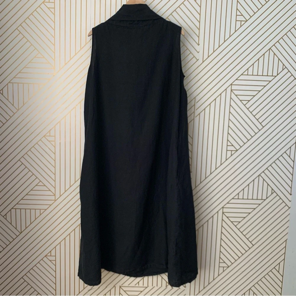 Bryn Walker Henrietta 100% Linen Cowl Neck Lagenlook Sleeveless Dress Pockets M - Picture 10 of 12